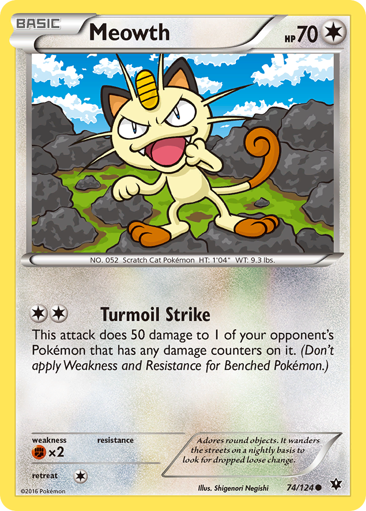 Meowth (74/124) [XY: Fates Collide] | Good Games Modbury