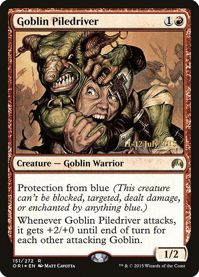 Goblin Piledriver [Magic Origins Prerelease Promos] | Good Games Modbury