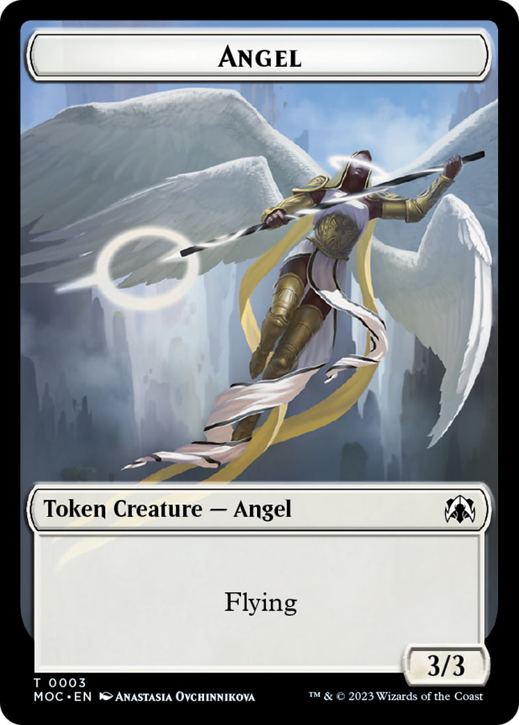 Angel (3) // Demon Double-Sided Token [March of the Machine Commander Tokens] | Good Games Modbury