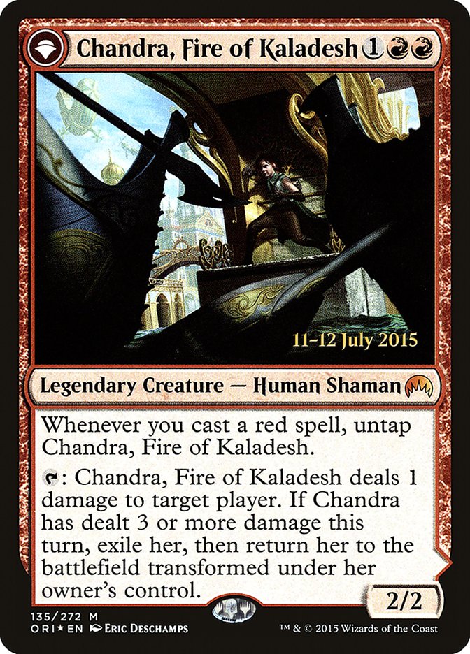 Chandra, Fire of Kaladesh // Chandra, Roaring Flame [Magic Origins Prerelease Promos] | Good Games Modbury