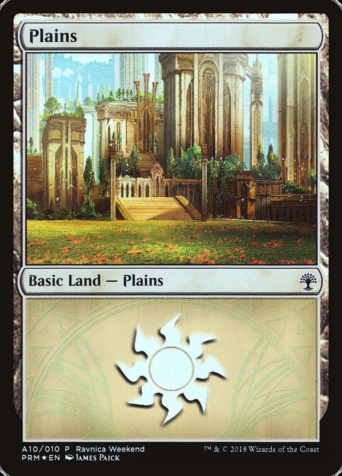 Plains (A10) [Ravnica Allegiance Ravnica Weekend] | Good Games Modbury