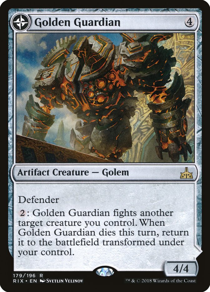 Golden Guardian // Gold-Forge Garrison [Rivals of Ixalan] | Good Games Modbury