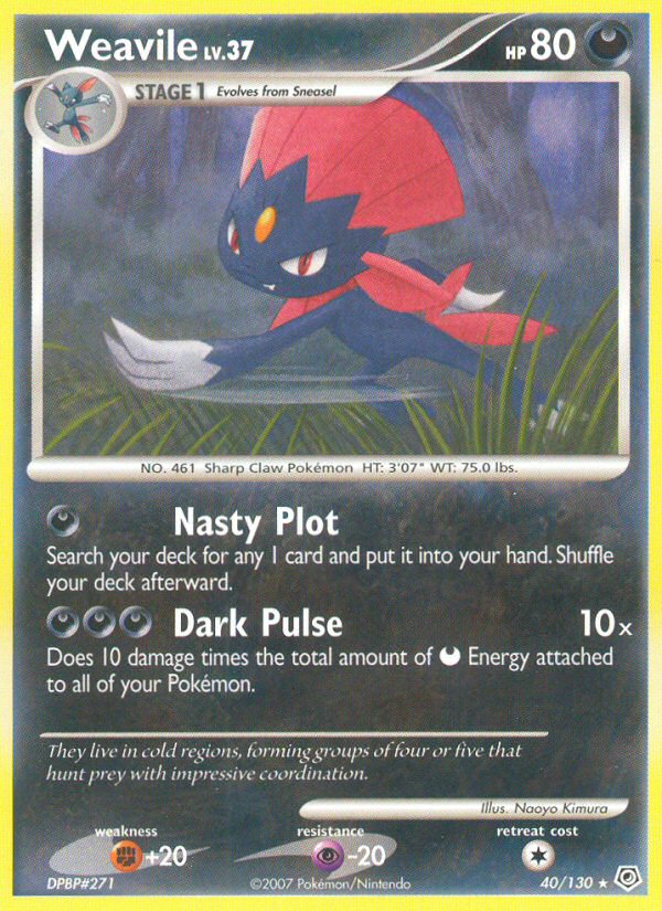 Weavile (40/130) [Diamond & Pearl: Base Set] | Good Games Modbury