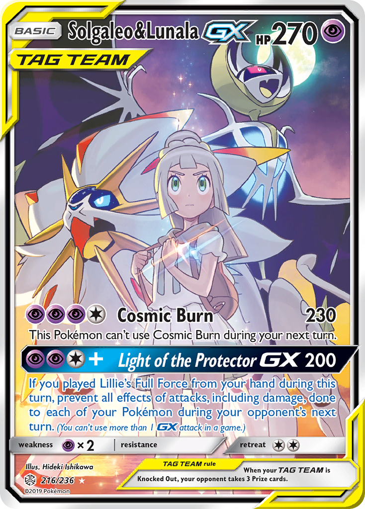 Solgaleo & Lunala GX (216/236) [Sun & Moon: Cosmic Eclipse] | Good Games Modbury
