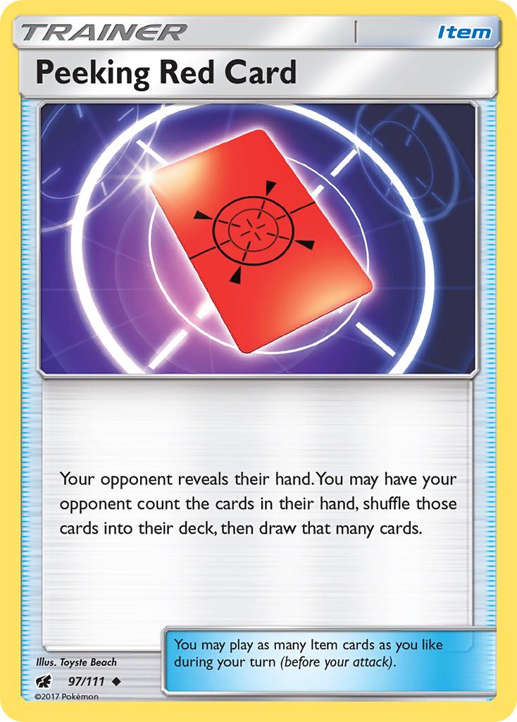 Peeking Red Card (97/111) [Sun & Moon: Crimson Invasion] | Good Games Modbury