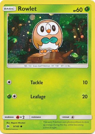 Rowlet (9/149) (Cosmos Holo) [Sun & Moon: Base Set] | Good Games Modbury