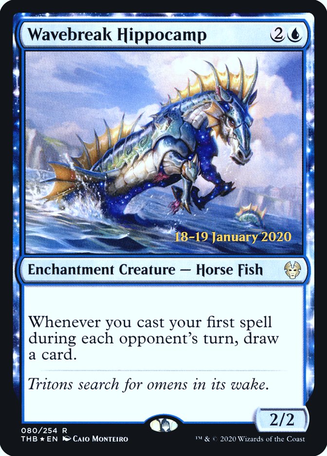 Wavebreak Hippocamp [Theros Beyond Death Prerelease Promos] | Good Games Modbury