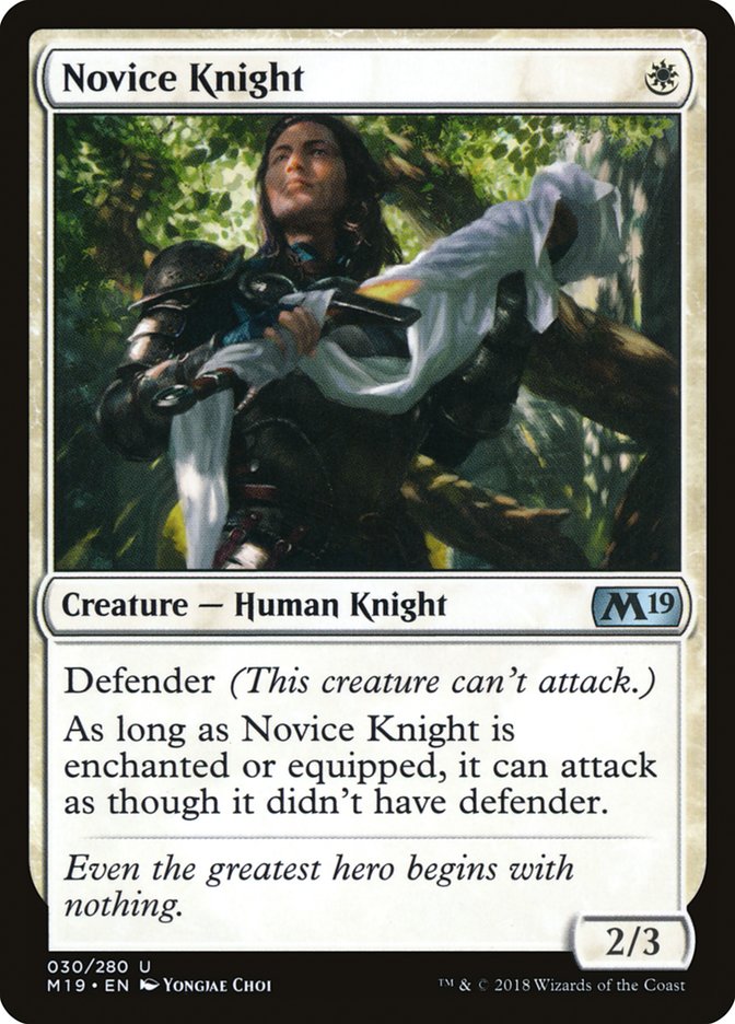 Novice Knight [Core Set 2019] | Good Games Modbury