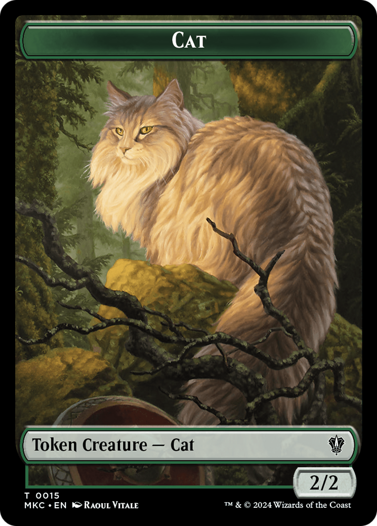 Drake // Cat Double-Sided Token [Murders at Karlov Manor Commander Tokens] | Good Games Modbury