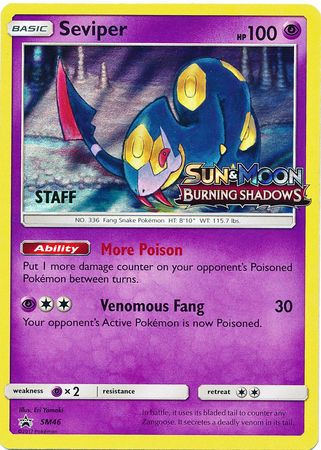 Seviper (SM46) (Staff Prerelease Promo) [Sun & Moon: Black Star Promos] | Good Games Modbury