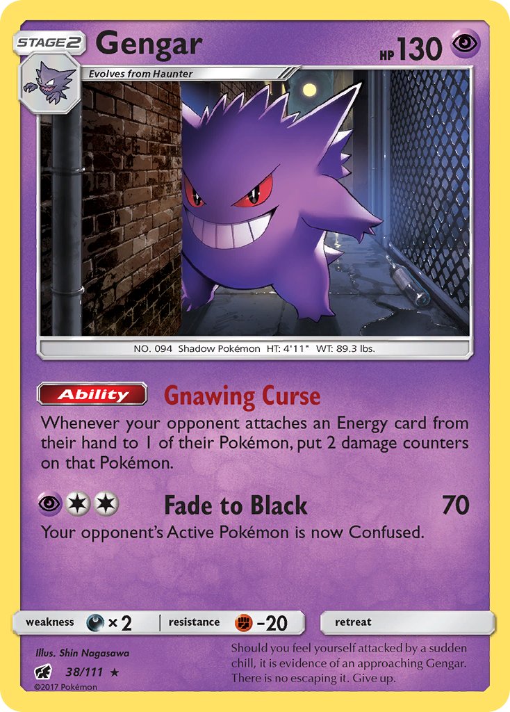 Gengar (38/111) (Prerelease Kit Exclusive) (Theme Deck Exclusive) [Sun & Moon: Crimson Invasion] | Good Games Modbury