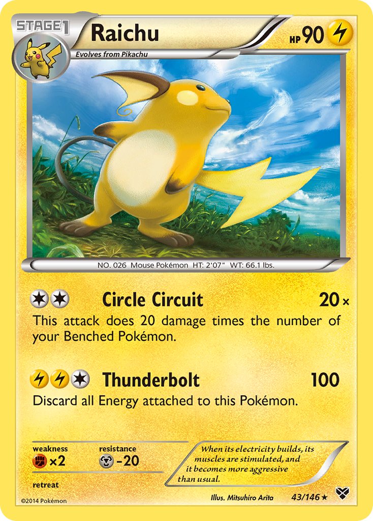 Raichu (43/146) (Battle Arena Deck Exclusive) (Theme Deck Exclusive) [XY: Base Set] | Good Games Modbury