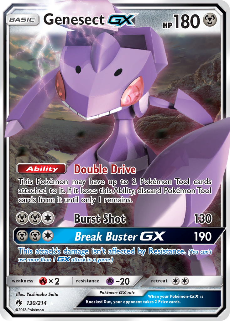 Genesect GX (130/214) [Sun & Moon: Lost Thunder] | Good Games Modbury