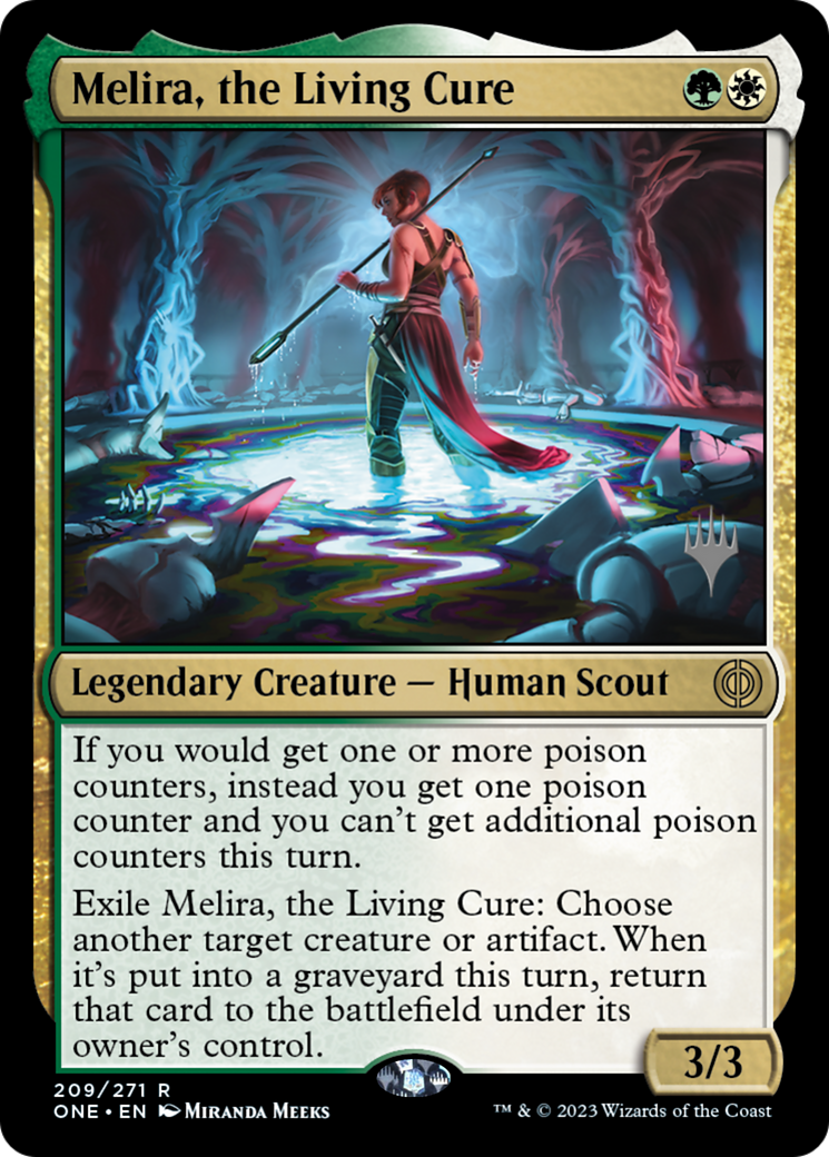 Melira, the Living Cure (Promo Pack) [Phyrexia: All Will Be One Promos] | Good Games Modbury