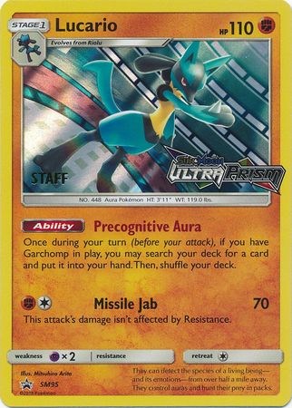 Lucario (SM95) (Staff Prerelease Promo) [Sun & Moon: Black Star Promos] | Good Games Modbury