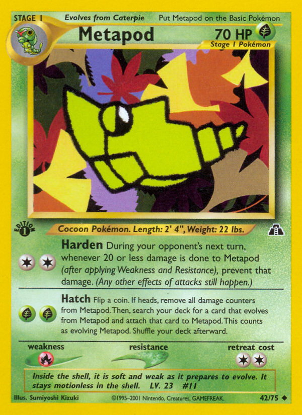 Metapod (42/75) [Neo Discovery 1st Edition] | Good Games Modbury