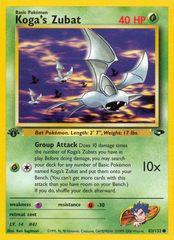 Koga's Zubat (83/132) [Gym Challenge 1st Edition] | Good Games Modbury