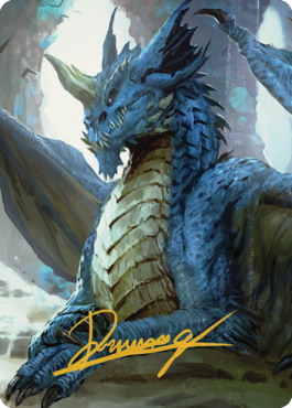 Young Blue Dragon Art Card (Gold-Stamped Signature) [Commander Legends: Battle for Baldur's Gate Art Series] | Good Games Modbury