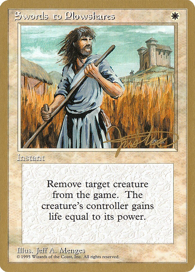 Swords to Plowshares (Mark Justice) [Pro Tour Collector Set] | Good Games Modbury