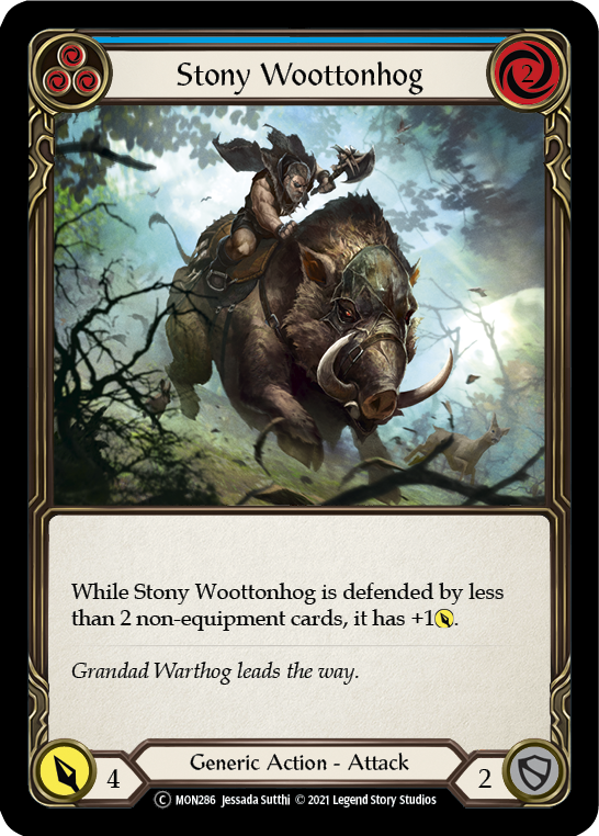 Stony Woottonhog (Blue) [U-MON286-RF] (Monarch Unlimited)  Unlimited Rainbow Foil | Good Games Modbury