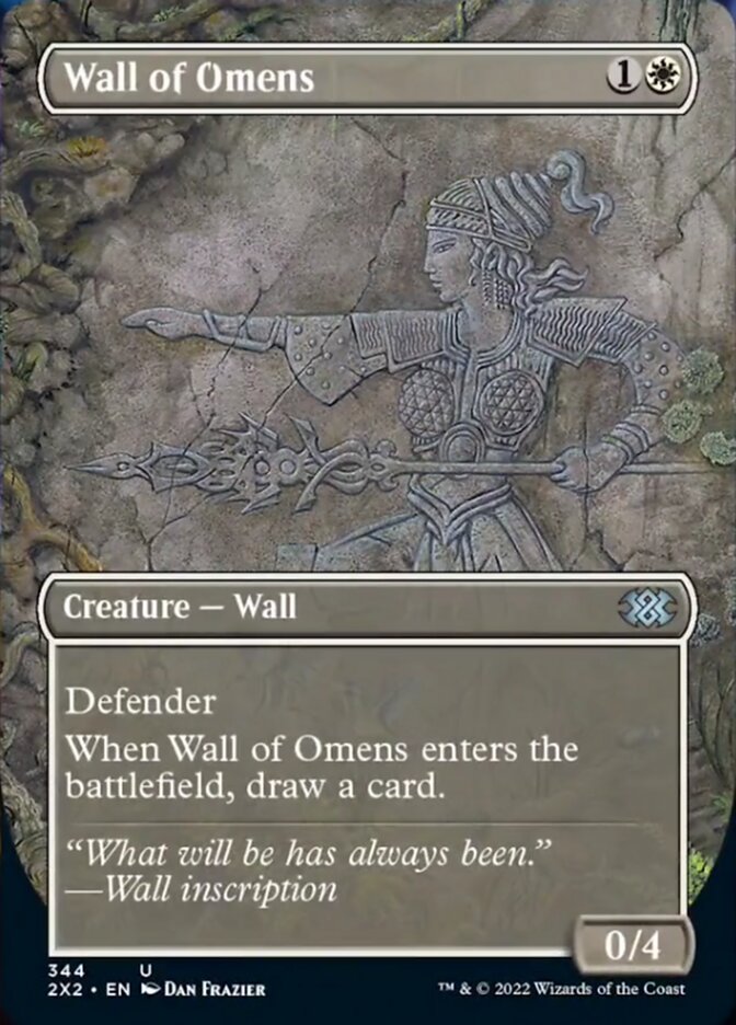Wall of Omens (Borderless Alternate Art) [Double Masters 2022] | Good Games Modbury
