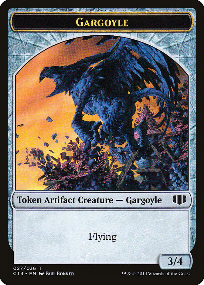 Gargoyle // Elf Warrior Double-Sided Token [Commander 2014 Tokens] | Good Games Modbury