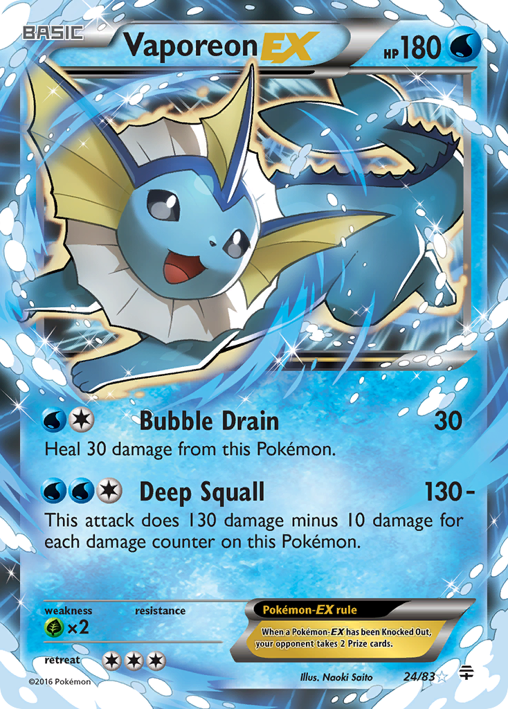 Vaporeon EX (24/83) [XY: Generations] | Good Games Modbury