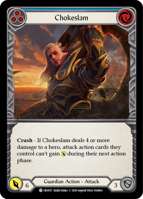 Chokeslam (Blue) [CRU037] (Crucible of War)  1st Edition Rainbow Foil | Good Games Modbury