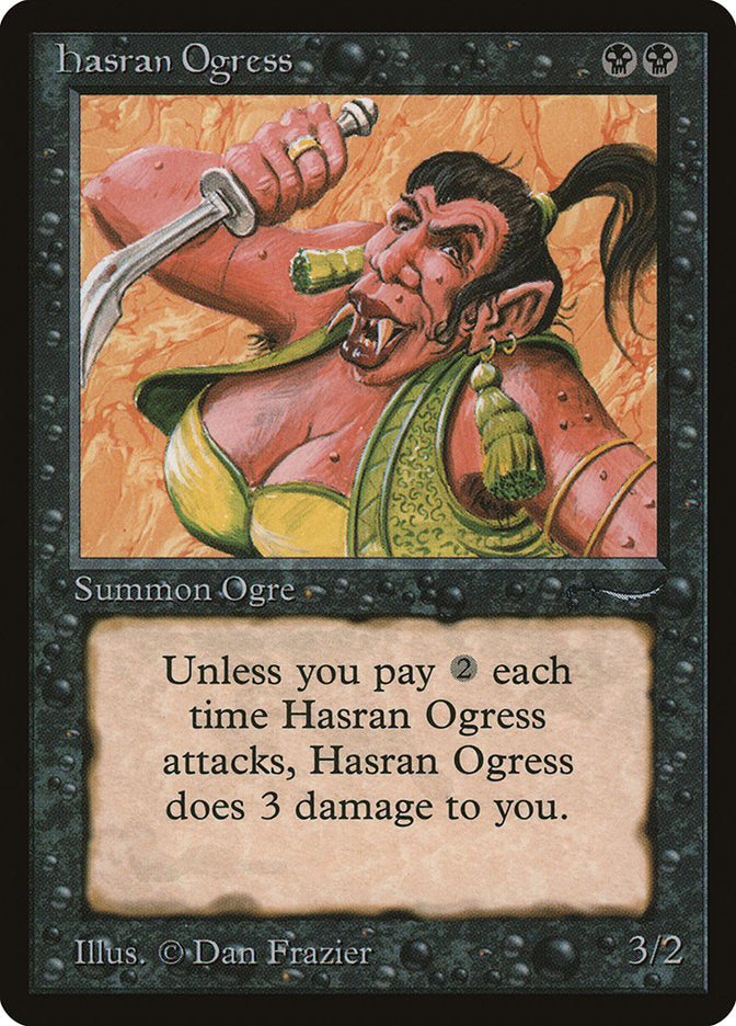 Hasran Ogress (Dark Mana Cost) [Arabian Nights] | Good Games Modbury