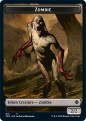 Zombie // Zombie Knight Double-Sided Token [Starter Commander Decks] | Good Games Modbury