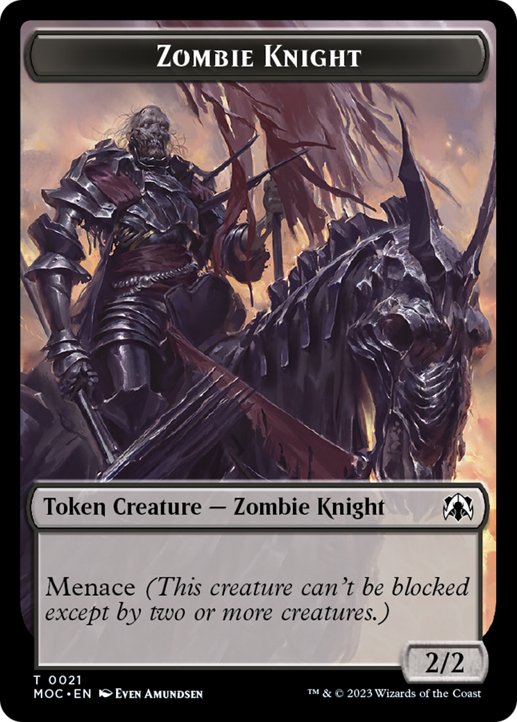 Zombie Knight // Human (6) Double-Sided Token [March of the Machine Commander Tokens] | Good Games Modbury