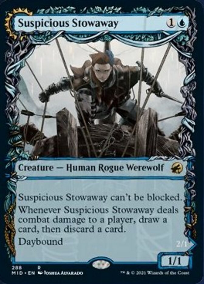 Suspicious Stowaway // Seafaring Werewolf (Showcase Equinox) [Innistrad: Midnight Hunt] | Good Games Modbury