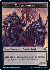 Zombie // Zombie Knight Double-Sided Token [Starter Commander Decks] | Good Games Modbury