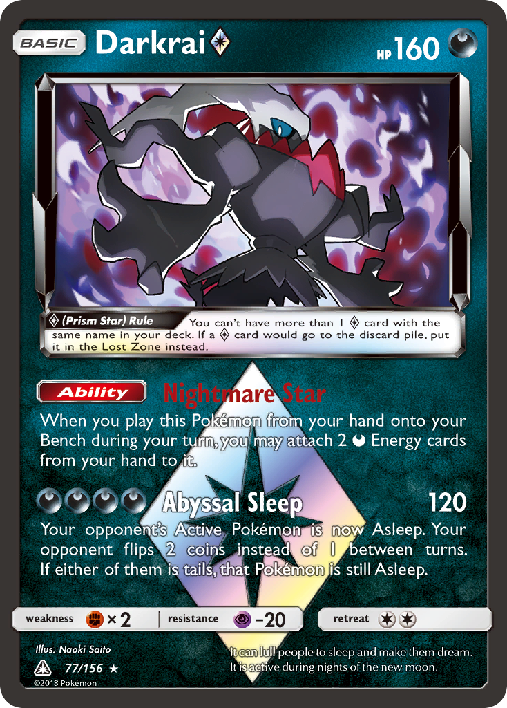 Darkrai (77/156) (Prism Star) [Sun & Moon: Ultra Prism] | Good Games Modbury