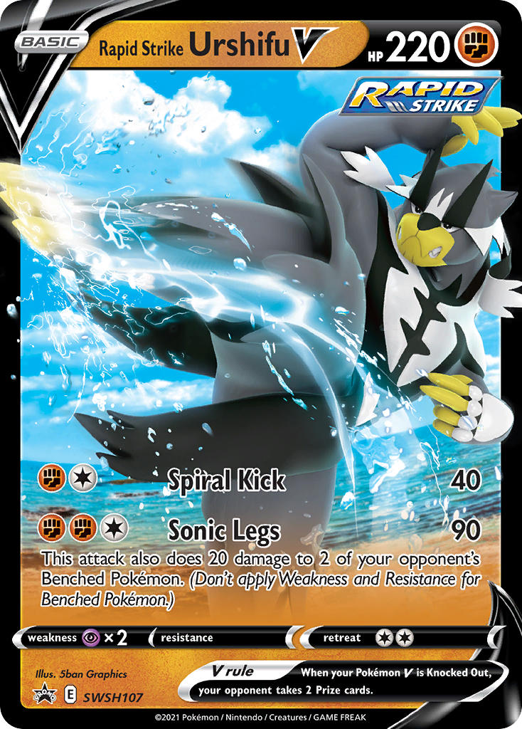 Rapid Strike Urshifu V (SWSH107) (Jumbo Card) [Sword & Shield: Black Star Promos] | Good Games Modbury