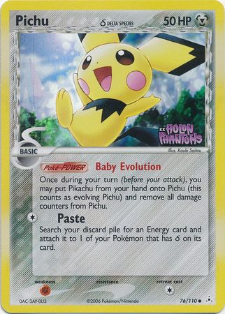 Pichu (76/110) (Delta Species) (Stamped) [EX: Holon Phantoms] | Good Games Modbury