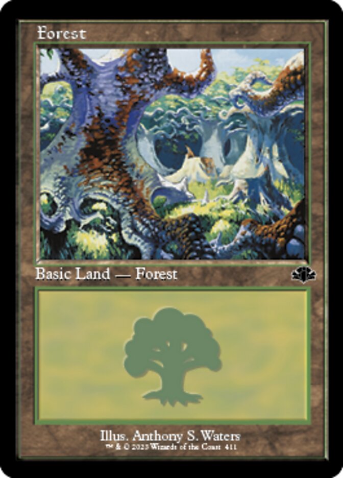 Forest (411) (Retro) [Dominaria Remastered] | Good Games Modbury