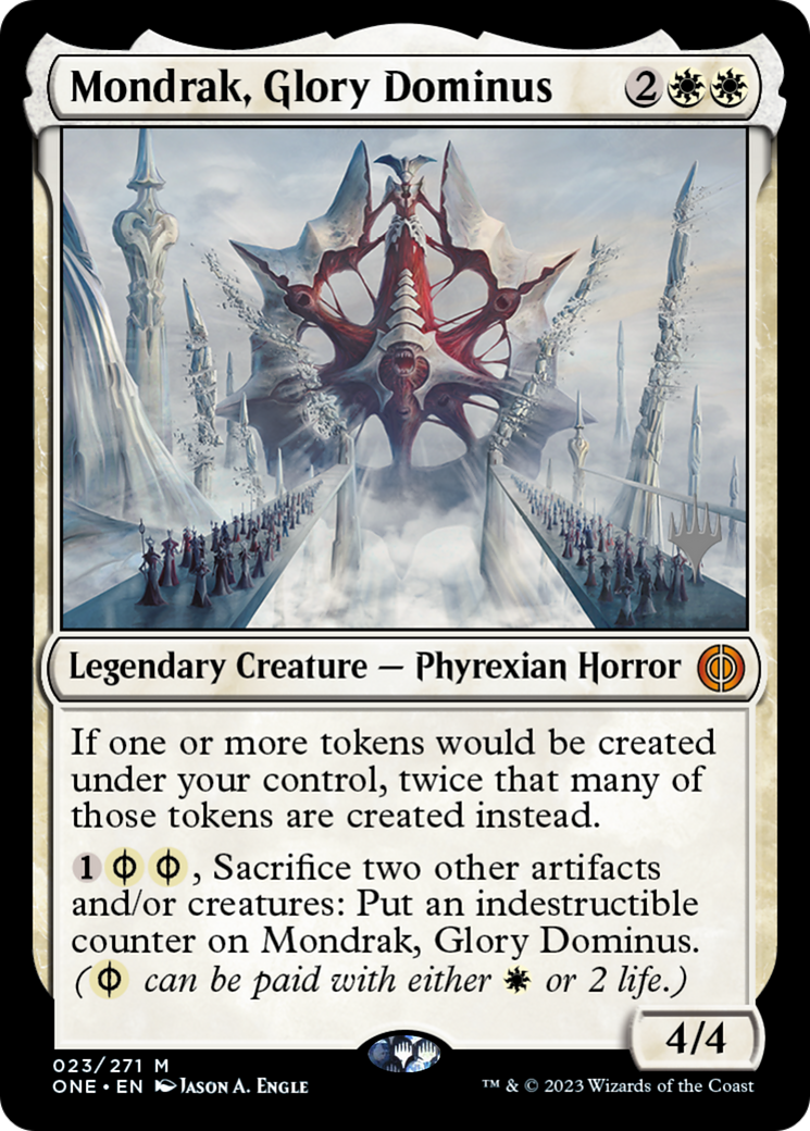 Mondrak, Glory Dominus (Promo Pack) [Phyrexia: All Will Be One Promos] | Good Games Modbury