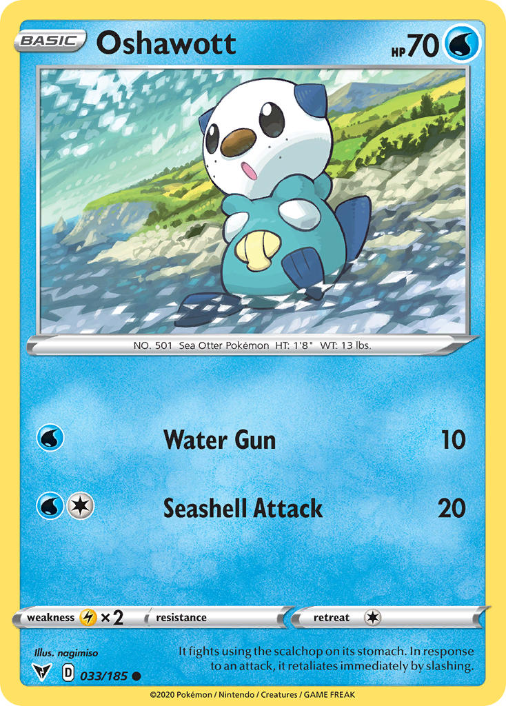 Oshawott (033/185) [Sword & Shield: Vivid Voltage] | Good Games Modbury