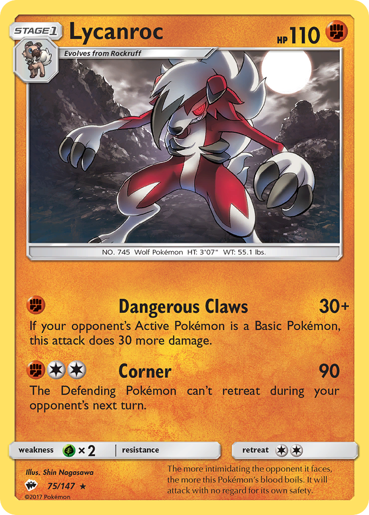 Lycanroc (75/147) [Sun & Moon: Burning Shadows] | Good Games Modbury