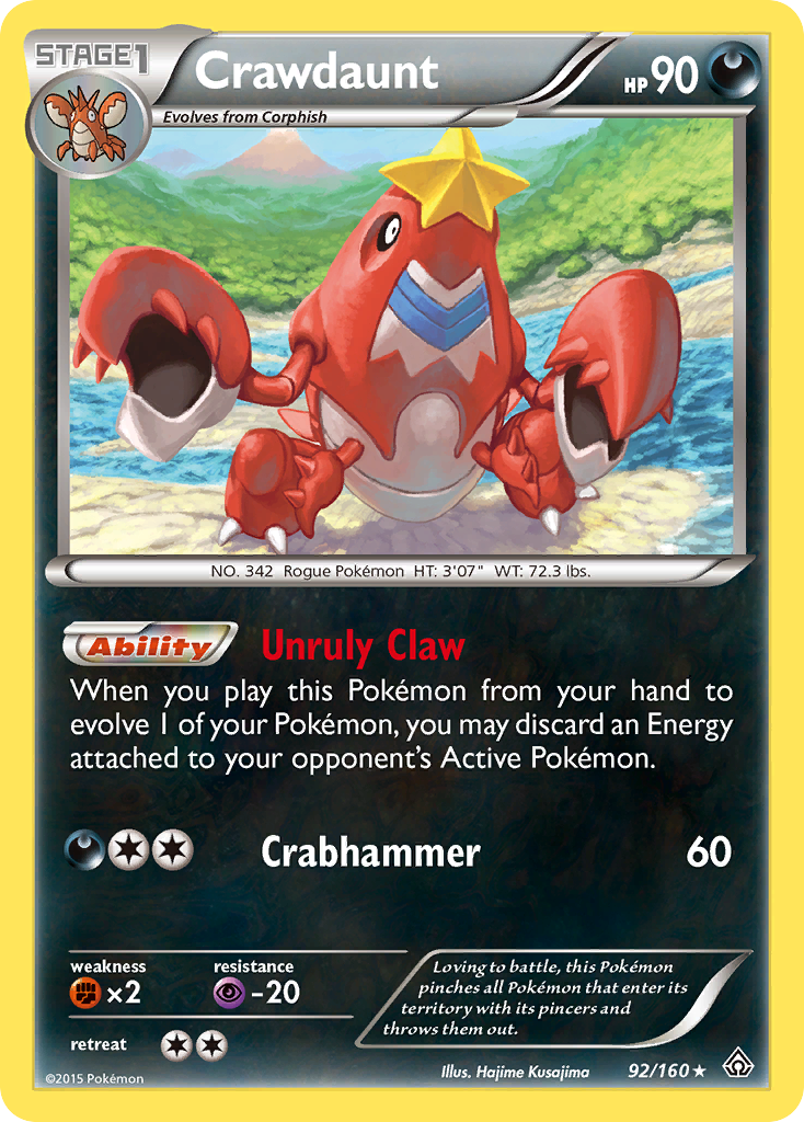 Crawdaunt (92/160) [XY: Primal Clash] | Good Games Modbury