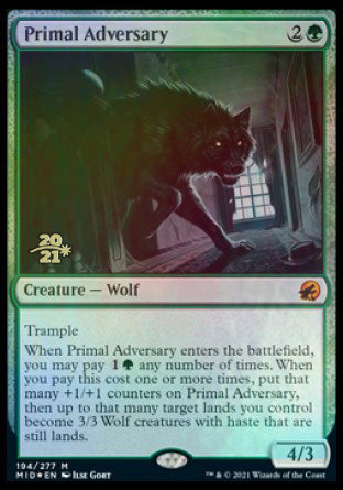 Primal Adversary [Innistrad: Midnight Hunt Prerelease Promos] | Good Games Modbury