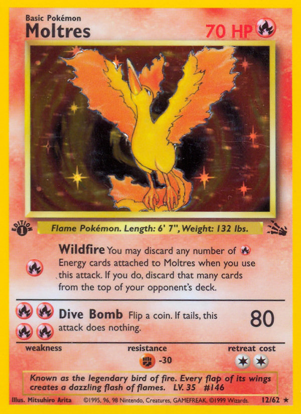 Moltres (12/62) [Fossil 1st Edition] | Good Games Modbury
