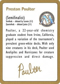 1996 Preston Poulter Biography Card [World Championship Decks] | Good Games Modbury