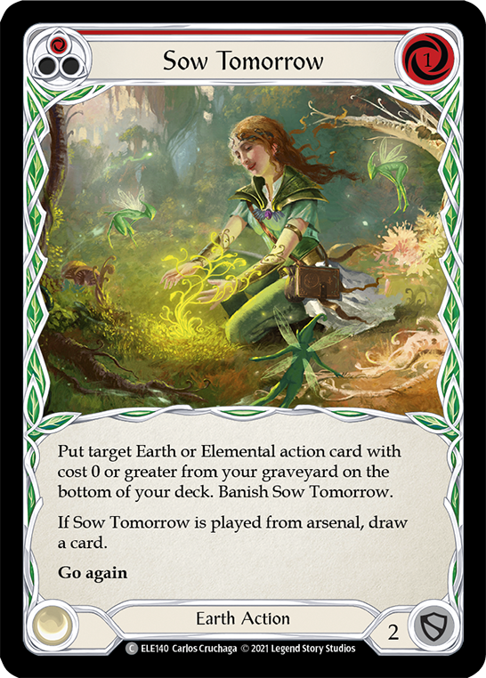 Sow Tomorrow (Red) [ELE140] (Tales of Aria)  1st Edition Rainbow Foil | Good Games Modbury