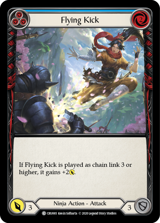 Flying Kick (Blue) [CRU065] (Crucible of War)  1st Edition Rainbow Foil | Good Games Modbury