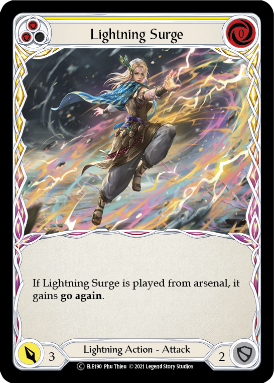 Lightning Surge (Yellow) [U-ELE190] (Tales of Aria Unlimited)  Unlimited Rainbow Foil | Good Games Modbury