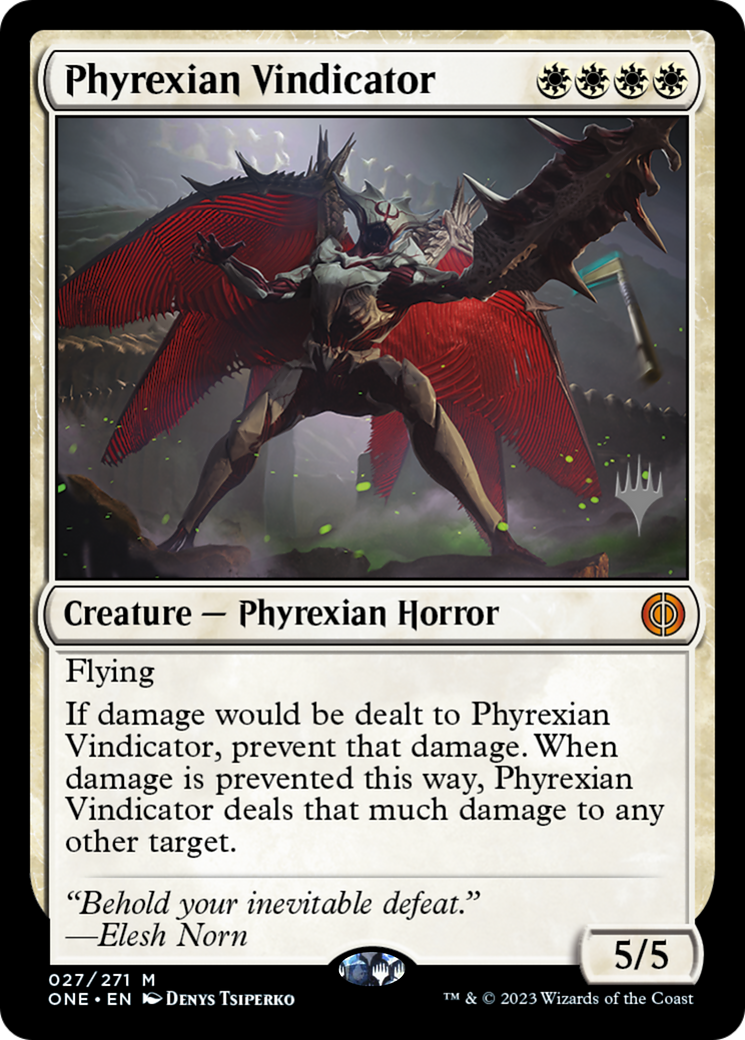 Phyrexian Vindicator (Promo Pack) [Phyrexia: All Will Be One Promos] | Good Games Modbury