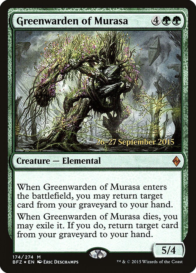 Greenwarden of Murasa [Battle for Zendikar Prerelease Promos] | Good Games Modbury