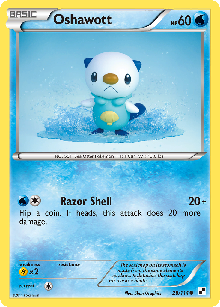 Oshawott (28/114) [Black & White: Base Set] | Good Games Modbury